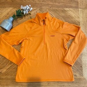 EUC PATAGONIA Orange Quarter Zip Long-sleeve Top - Large